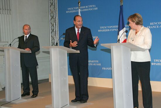 VLADIMIR PUTIN JACQUES CHIRAC ANGELA MERKEL
