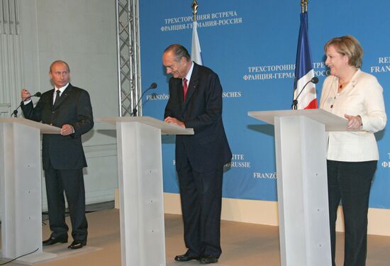 VLADIMIR PUTIN JACQUES CHIRAC ANGELA MERKEL