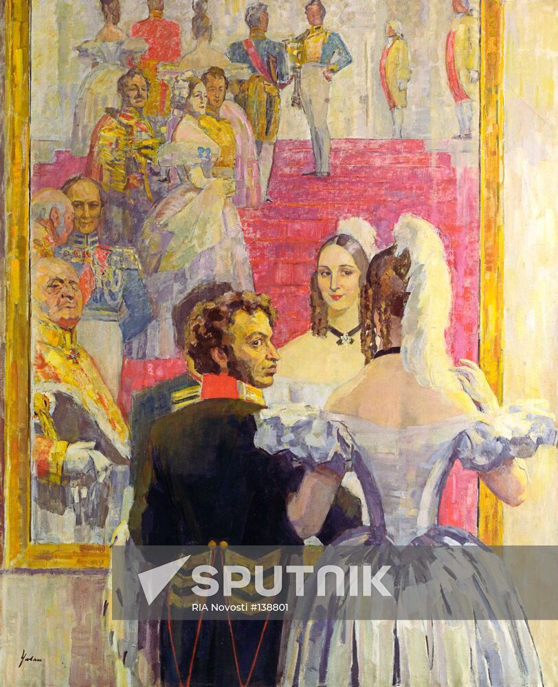 ULYANOV "ALEXANDER PUSHKIN AND NATALIA PUSHKINA AT IMPERIAL COUR