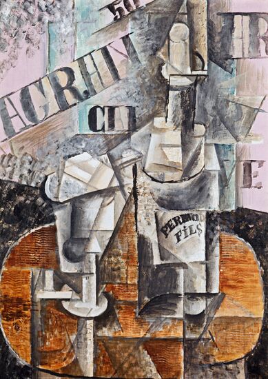 PICASSO "BOTTLE OF PERNOD WINE [CAFE TABLE]" 