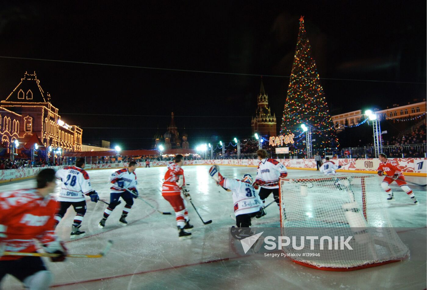 ICE HOCKEY MATCH RED SQUARE MOSCOW