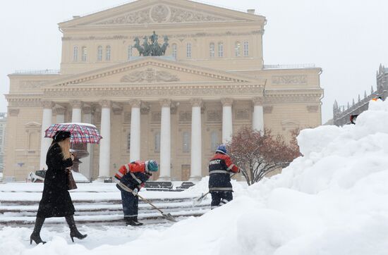 Heavy snowfall in Moscow
