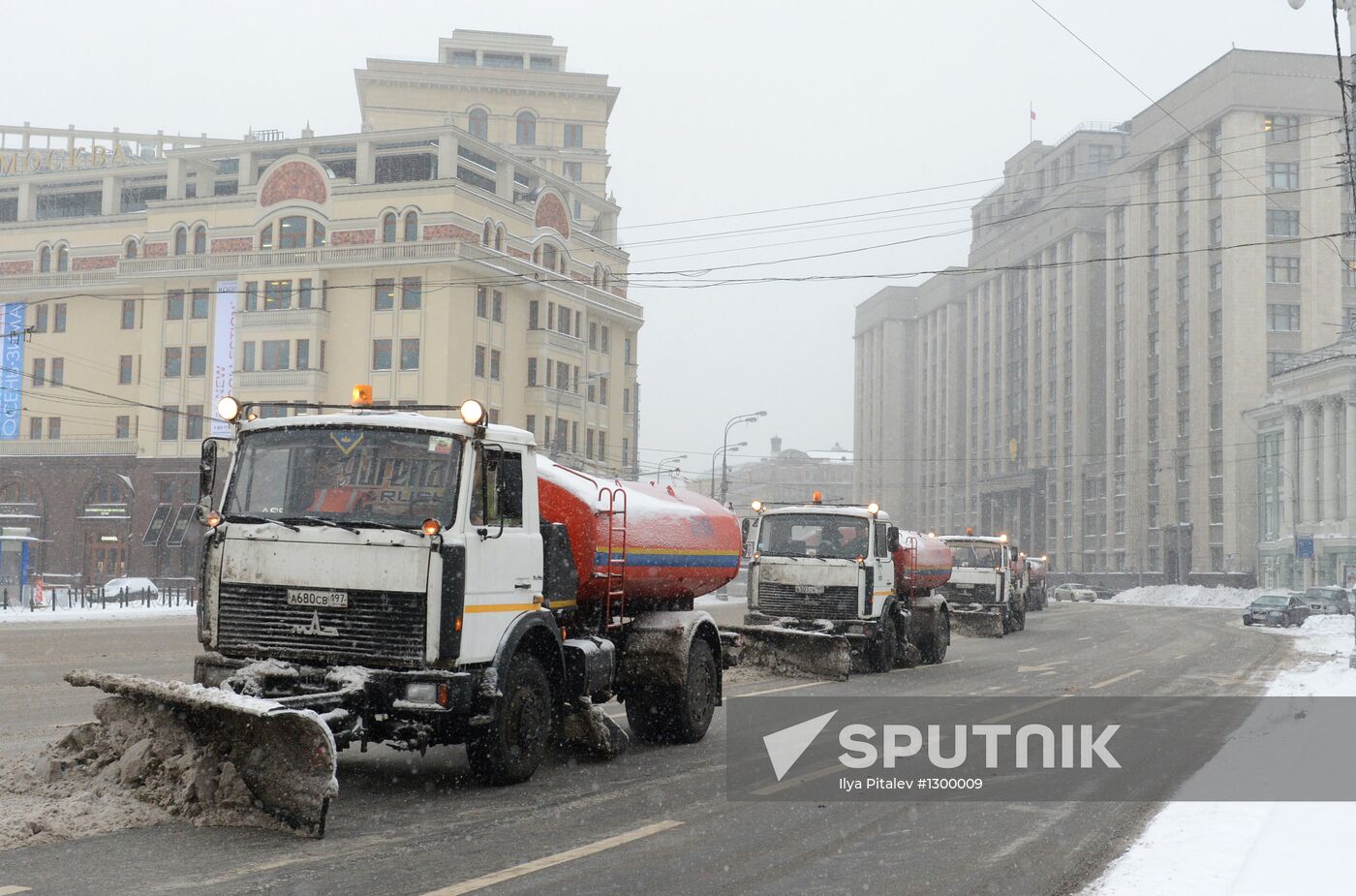 Heavy snowfall in Moscow