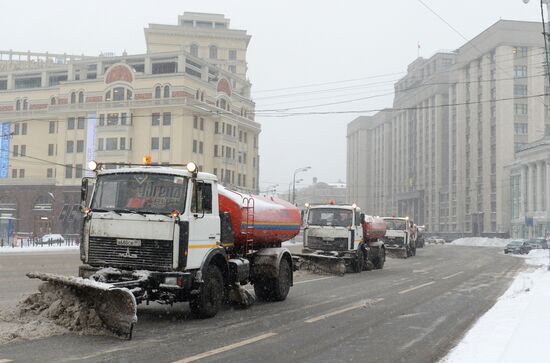 Heavy snowfall in Moscow