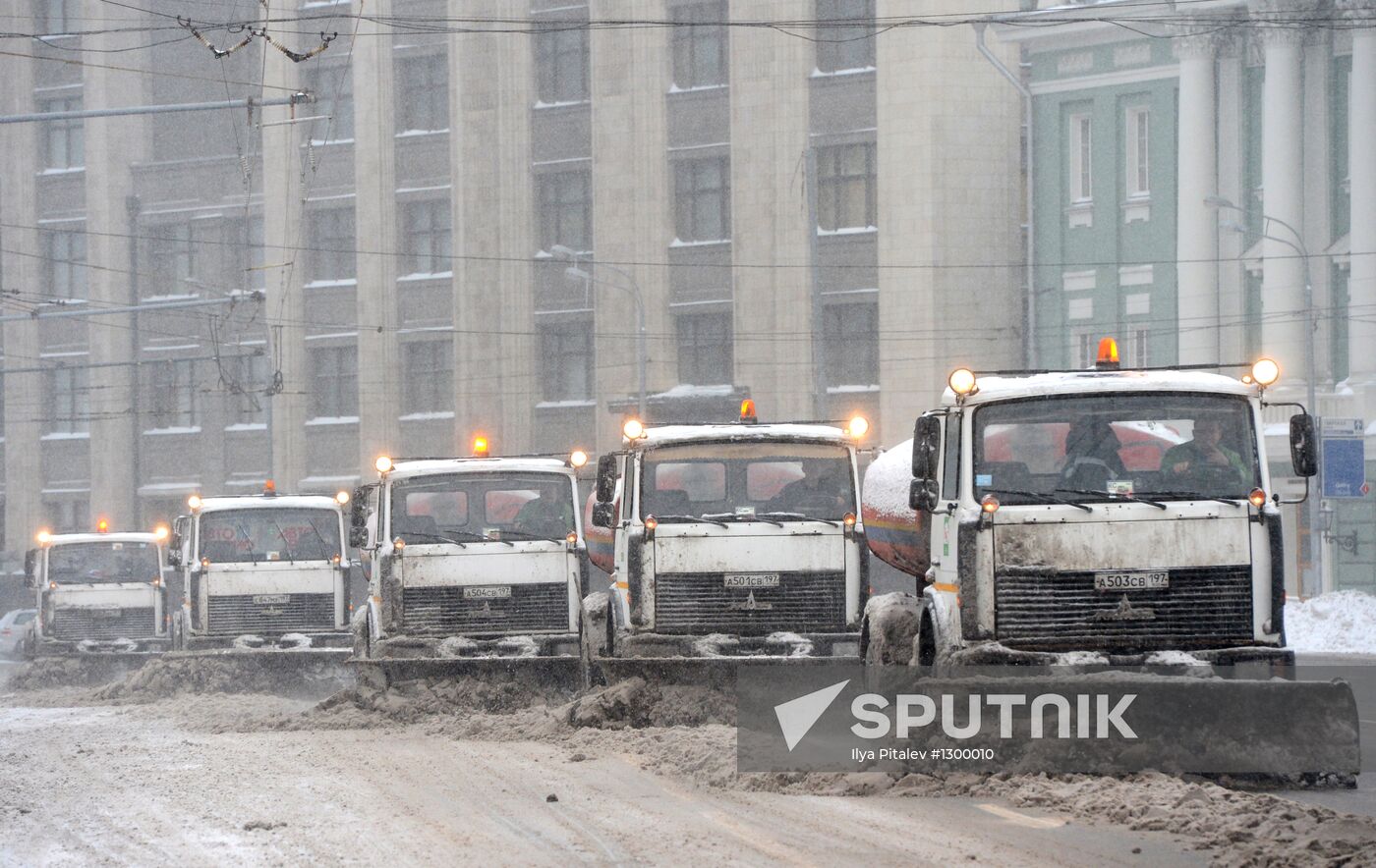 Heavy snowfall in Moscow