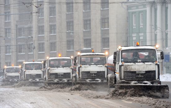 Heavy snowfall in Moscow