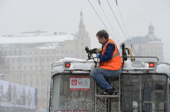 Heavy snowfall in Moscow