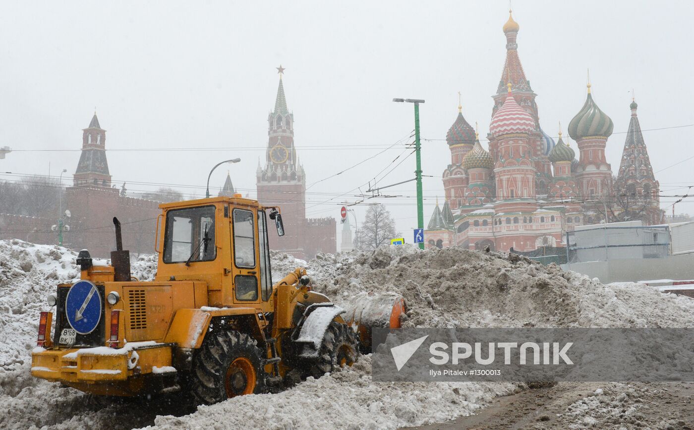 Heavy snowfall in Moscow