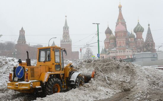 Heavy snowfall in Moscow