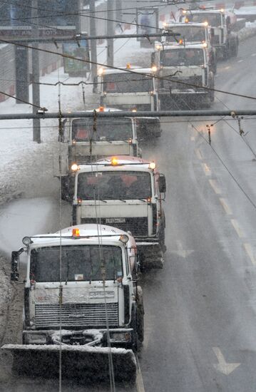 Heavy snowfall in Moscow