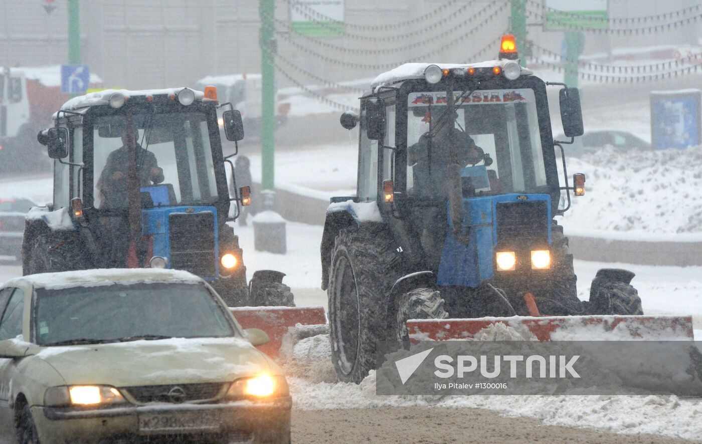 Heavy snowfall in Moscow
