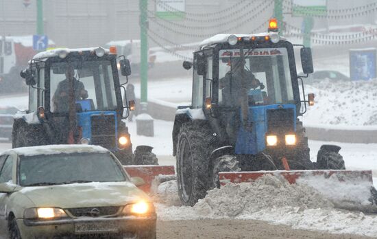 Heavy snowfall in Moscow