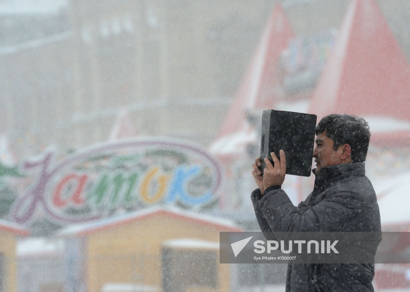 Heavy snowfall in Moscow