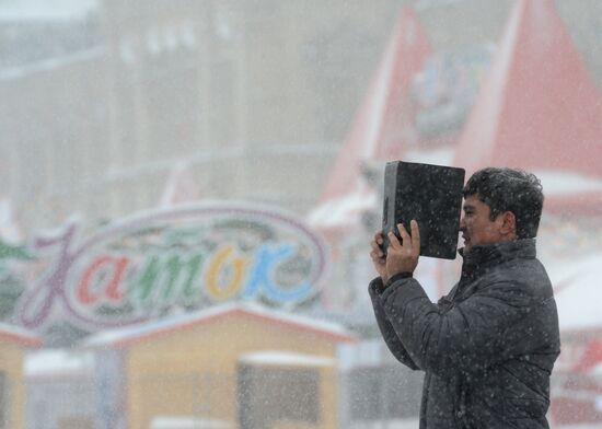 Heavy snowfall in Moscow