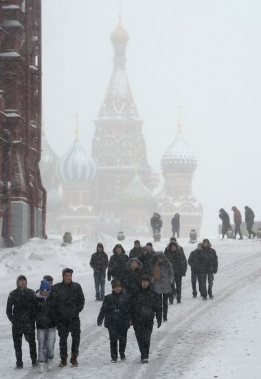 Heavy snowfall in Moscow