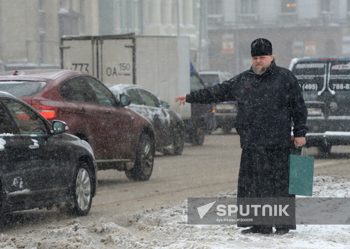 Heavy snowfall in Moscow