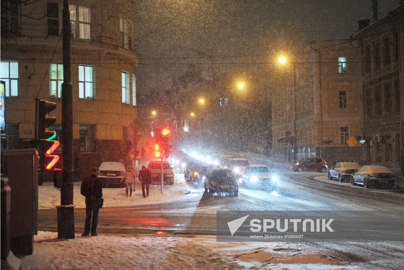 Heavy snowfall in Moscow