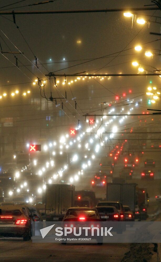 Traffic jams on Moscow streets
