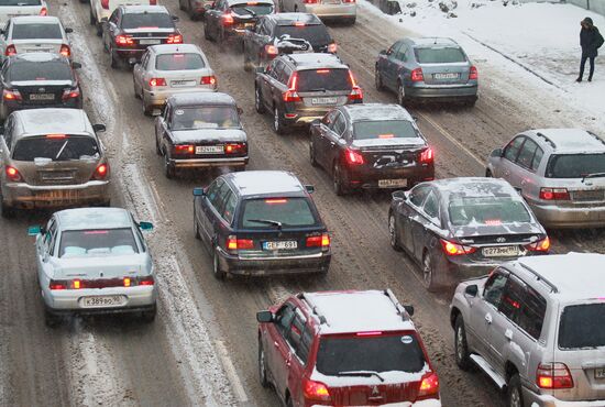 Aftermath of heavy snowfall in Moscow