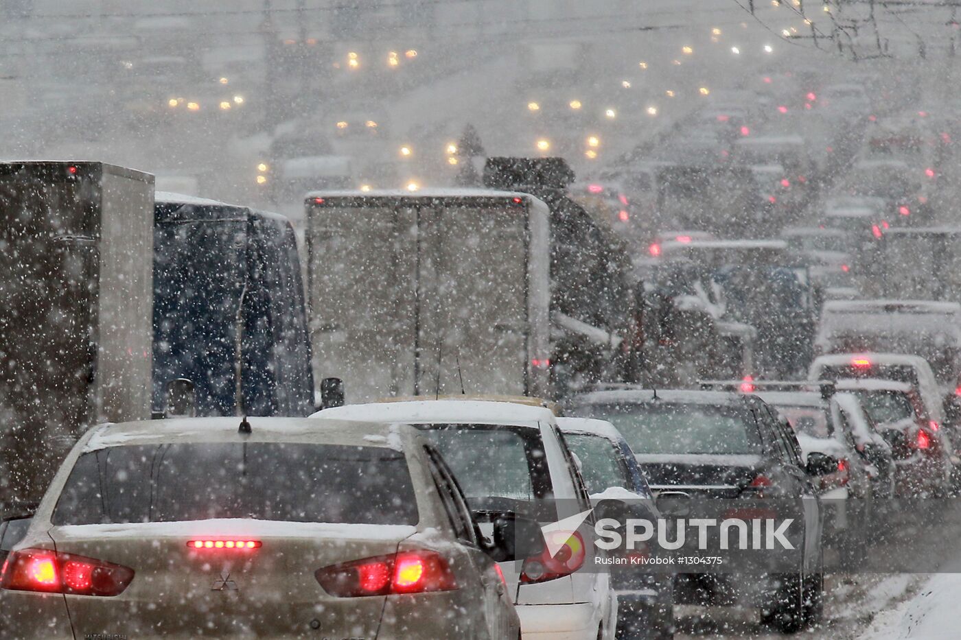 Aftermath of heavy snowfall in Moscow