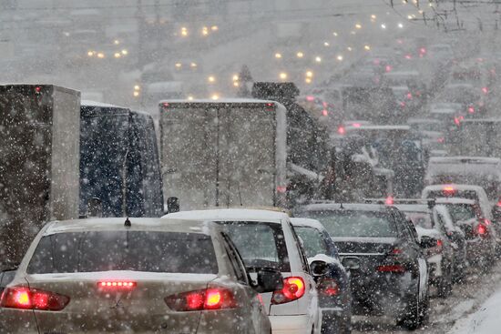 Aftermath of heavy snowfall in Moscow