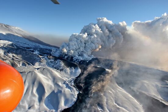 Plosky Tolbachik Volcano erupts on Kamchatka Peninsula