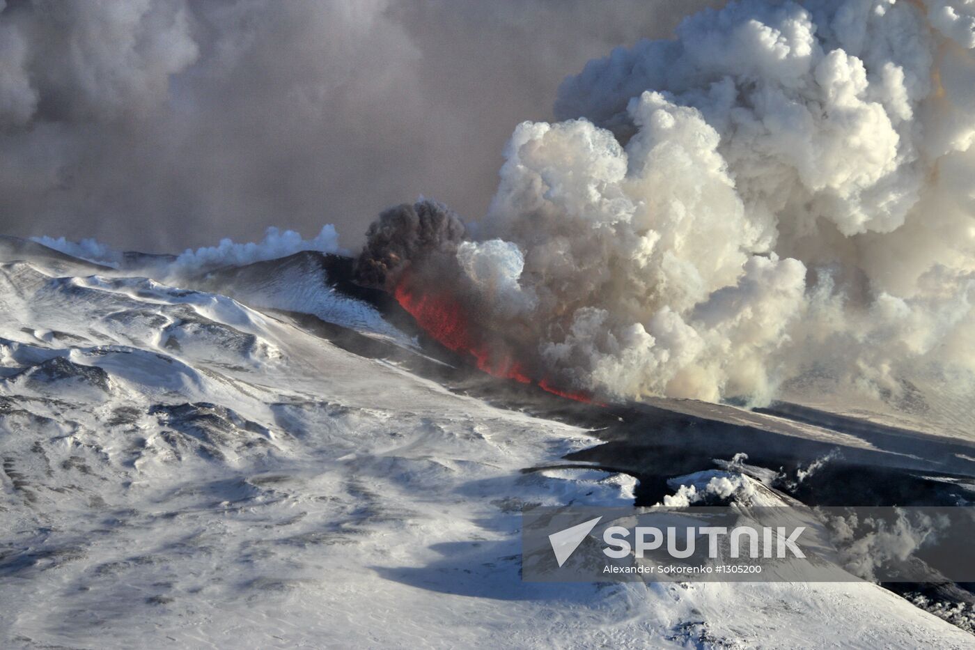 Plosky Tolbachik Volcano erupts on Kamchatka Peninsula