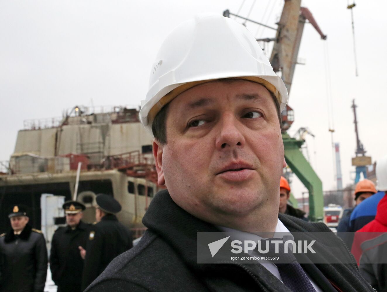 Launching oceanographic ship "Yantar"
