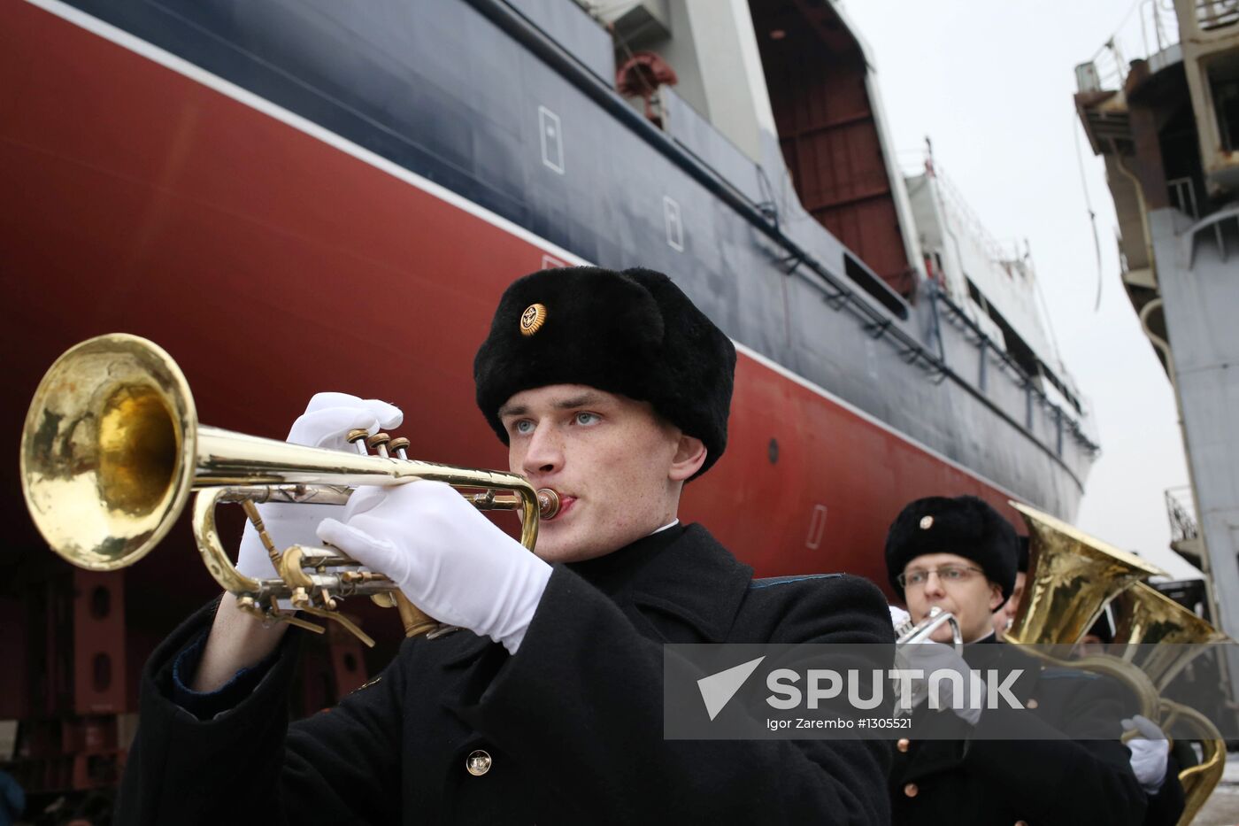 Launching oceanographic ship "Yantar"