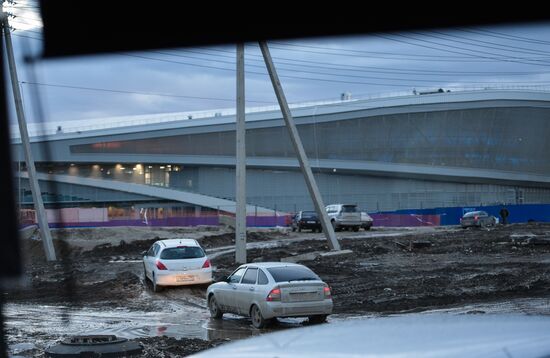 Construction of Olympic facilities in Sochi's Imereti Valley