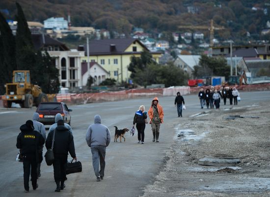 Construction of Olympic facilities in Sochi's Imereti Valley