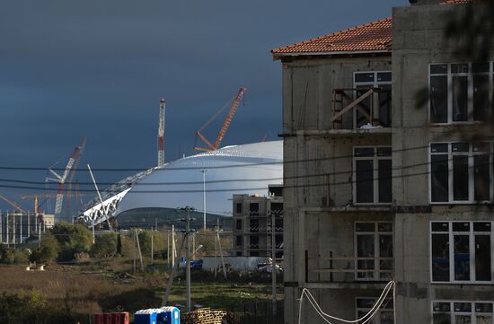 Construction of Olympic objects in Imeretinskaya Valley in Sochi