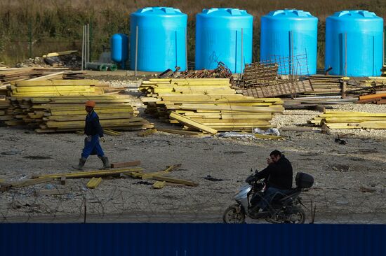 Construction of Olympic objects in Imeretinskaya Valley in Sochi