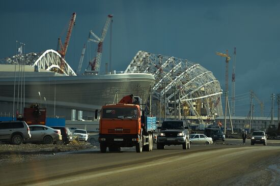 Construction of Olympic objects in Imeretinskaya Valley in Sochi