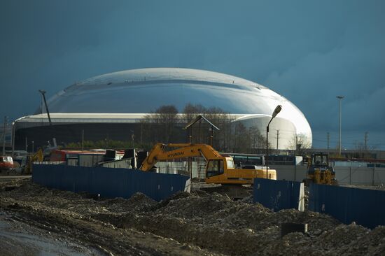 Construction of Olympic objects in Imeretinskaya Valley in Sochi