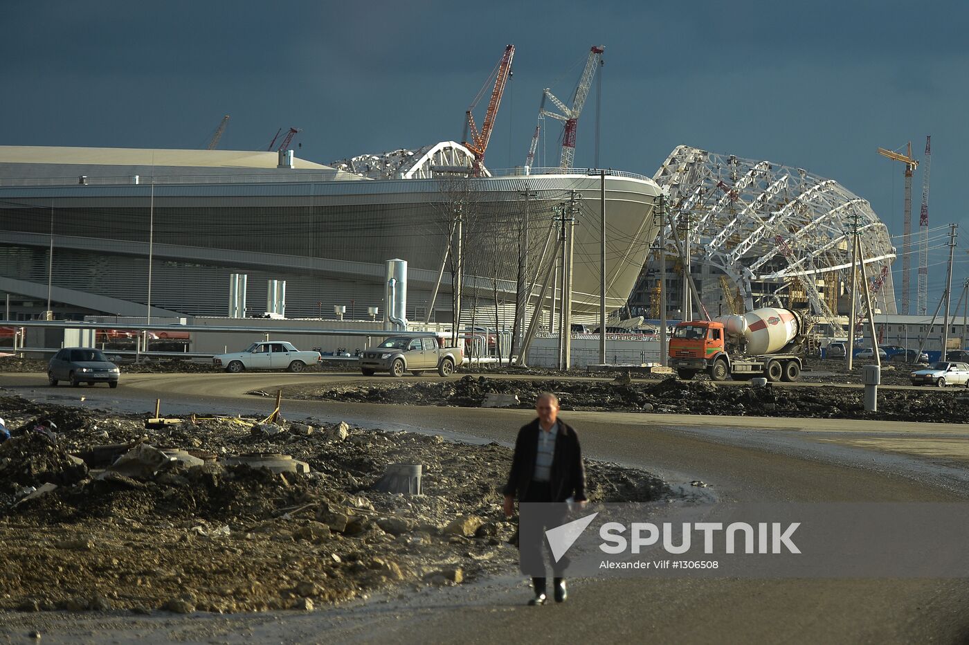 Construction of Olympic objects in Imeretinskaya Valley in Sochi