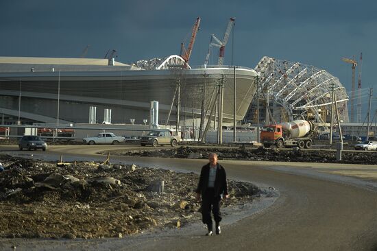 Construction of Olympic objects in Imeretinskaya Valley in Sochi