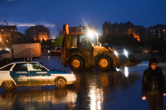 Construction of Olympic objects in Imeretinskaya Valley in Sochi