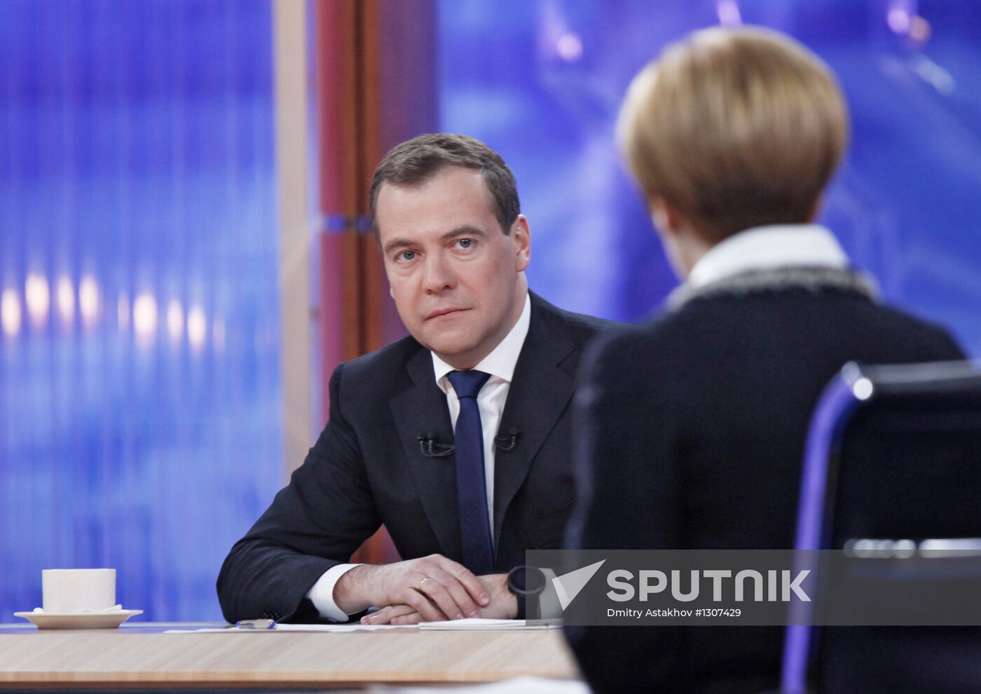 D.Medvedev meets with journalists of federal TV channels