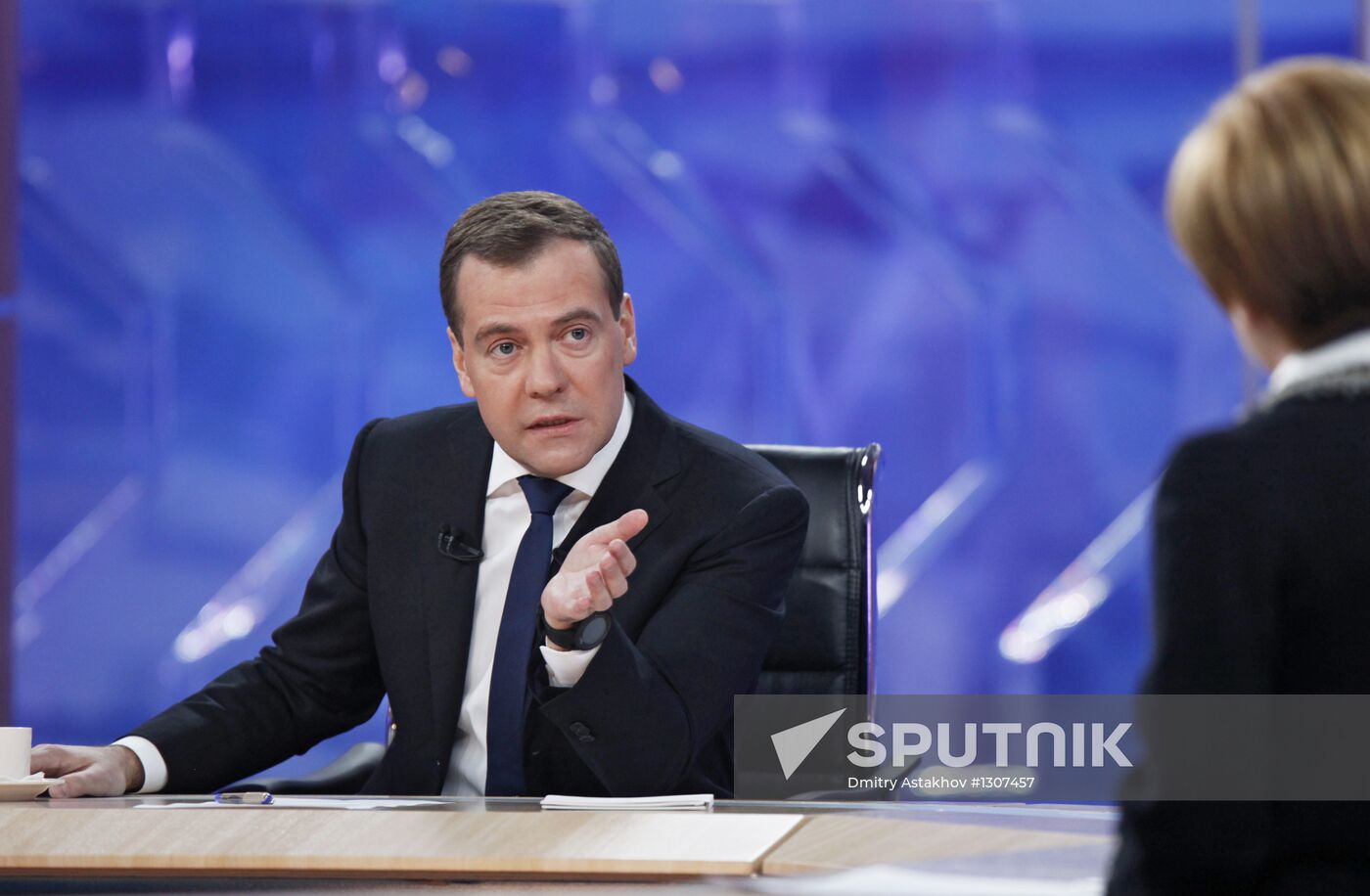 D.Medvedev meets with journalists of federal TV channels