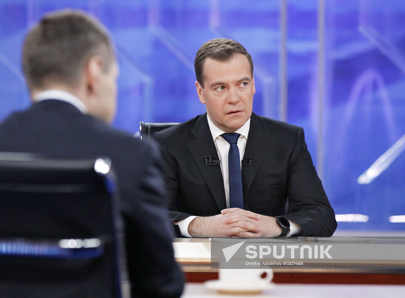 D.Medvedev meets with journalists of federal TV channels