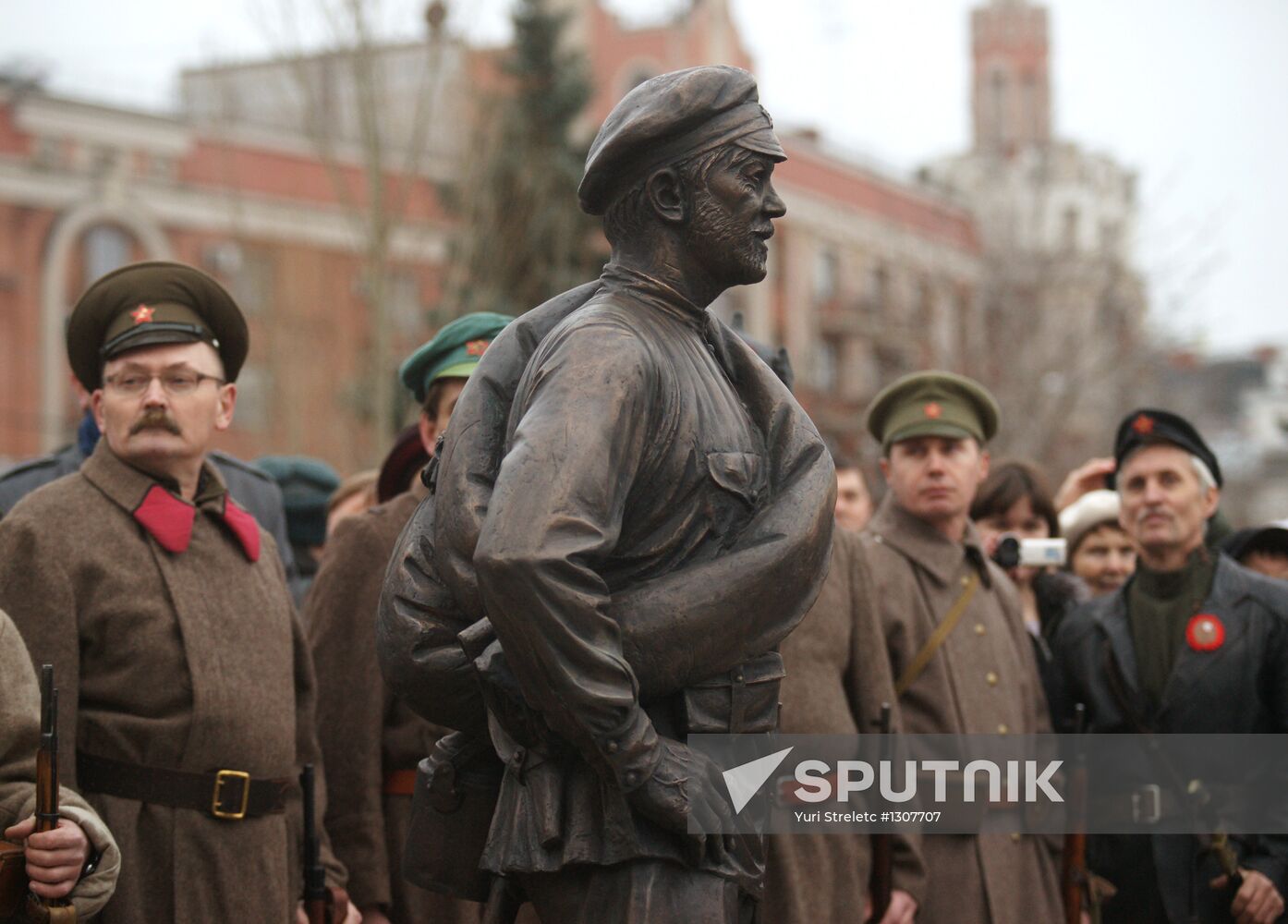 Unveiling of monument to movie character Comrade Sukhov