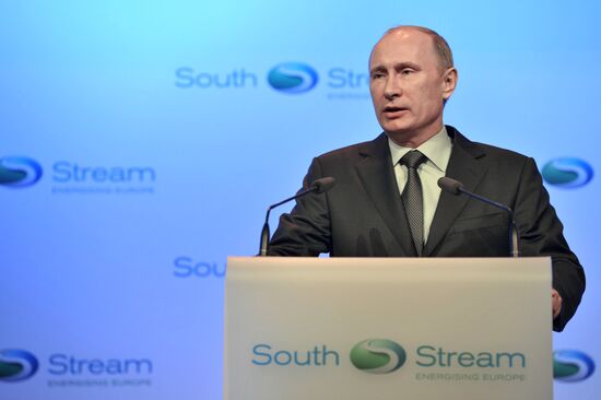 Vladimir Putin at launch ceremony for South Stream construction