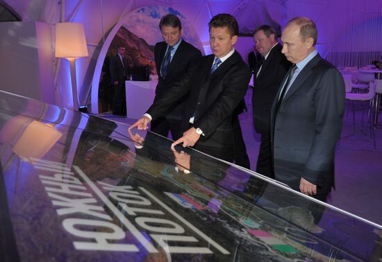 Vladimir Putin at launch ceremony for South Stream construction