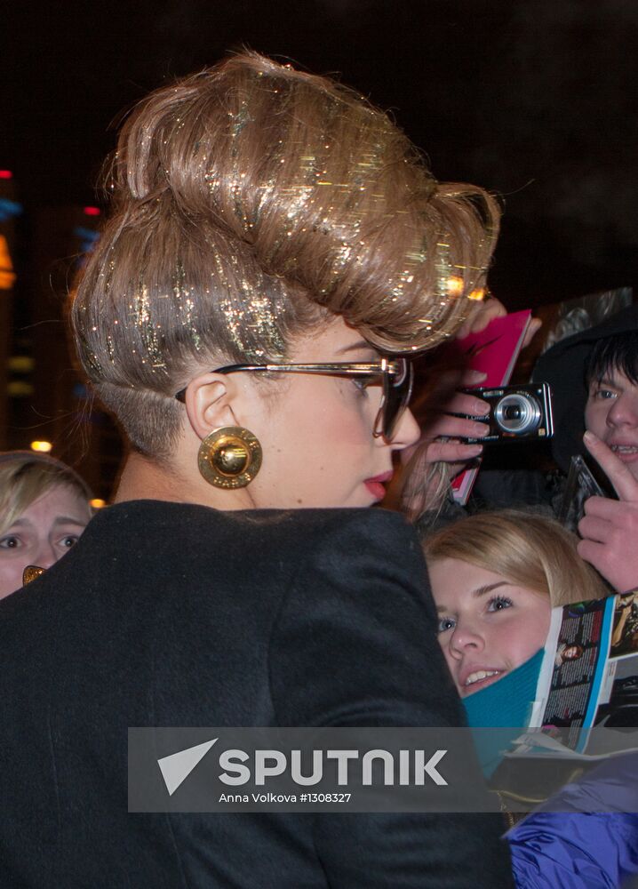 American singer Lady Gaga arrives in St. Petersburg