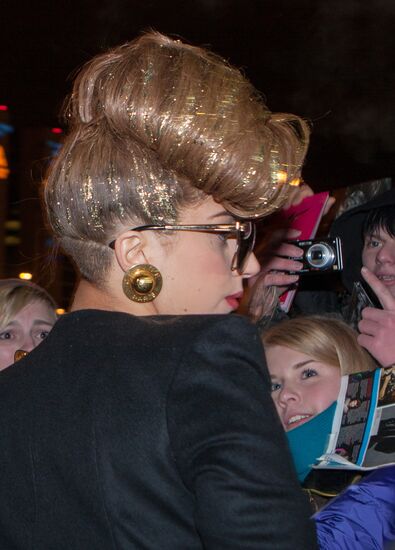 American singer Lady Gaga arrives in St. Petersburg