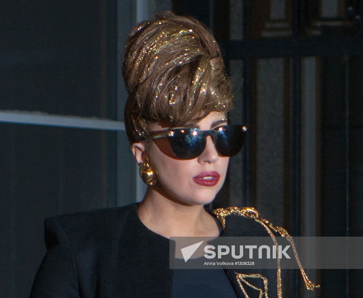 American singer Lady Gaga arrives in St. Petersburg