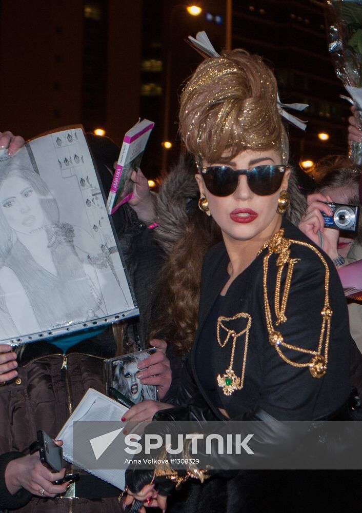 American singer Lady Gaga arrives in St. Petersburg