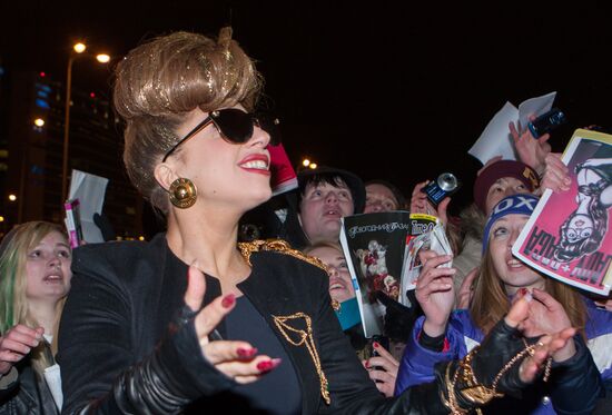 American singer Lady Gaga arrives in St. Petersburg