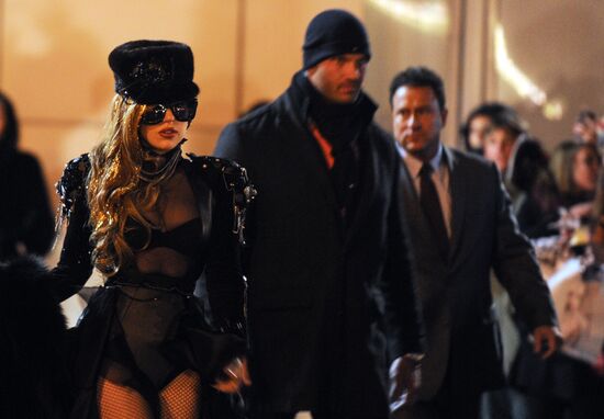 US singer Lady Gaga arrives in Moscow